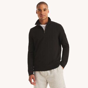Nautica Quarter-Zip Fleece Sweatshirt - True Black - Medium - NWT